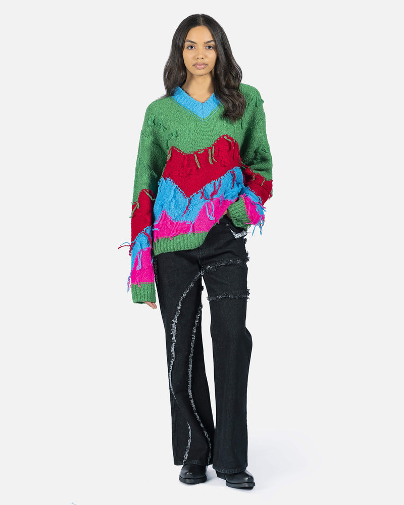 Andersson Bell Mountain Intarsia V-Neck Sweater in Multi