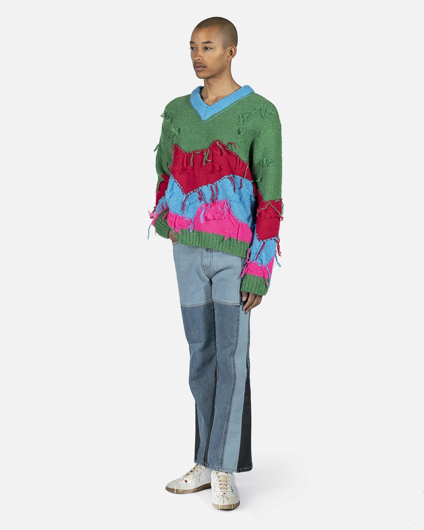 Andersson Bell mens sweater Mountain Intarsia V-Neck Sweater in Multi