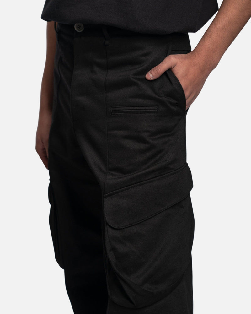 JiyongKim Men's Pants Multi Pocket Trousers in Black
