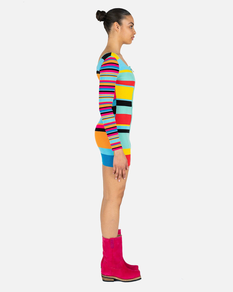 Andersson Bell Women Dresses Multi Stripe Zip Up Knit Mini Dress Multi