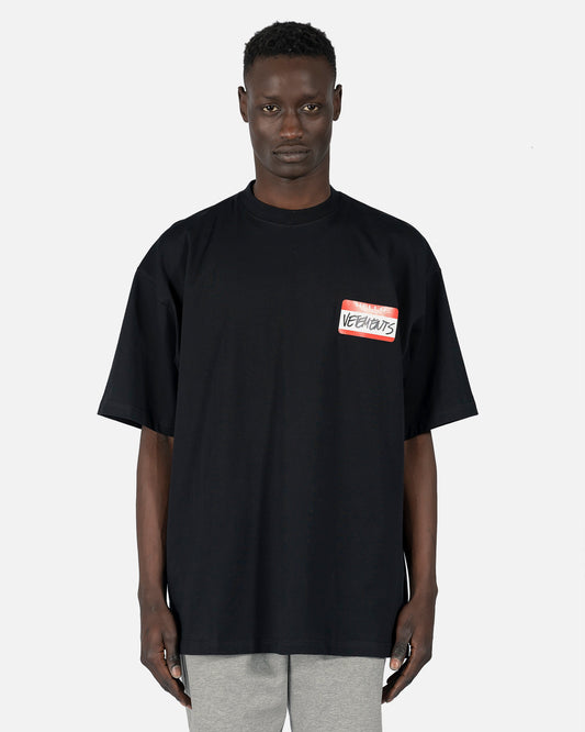 VETEMENTS Men's T-Shirts My Name is VETEMENTS T-Shirt in Black