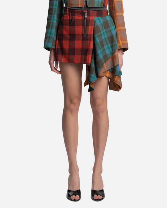 Andersson Bell Women Skirts Mystica Check Asymmetric Frill Skirts in Multi