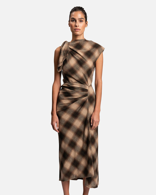 Isabel Marant Etoile Women Dresses Naerys Asymmetric Maxi Dress in Khaki