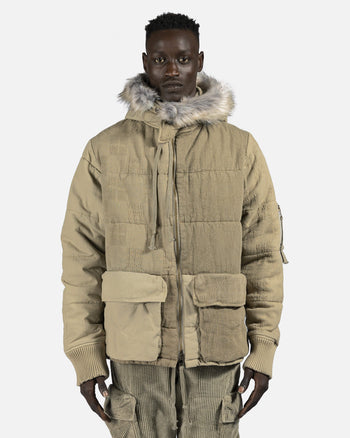 Greg Lauren Men's Jackets Naturally Dyed Retro Puffer in Sage