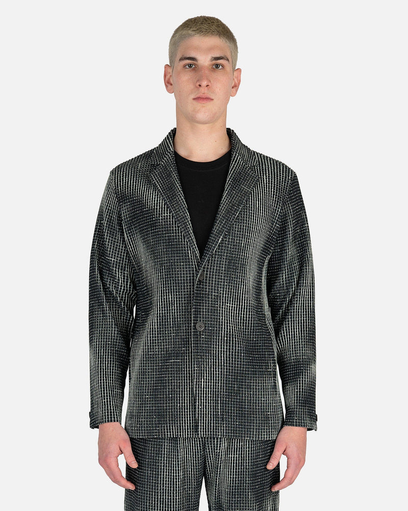 Homme Plissé Issey Miyake Men's Jackets Network Check Jacket in Black