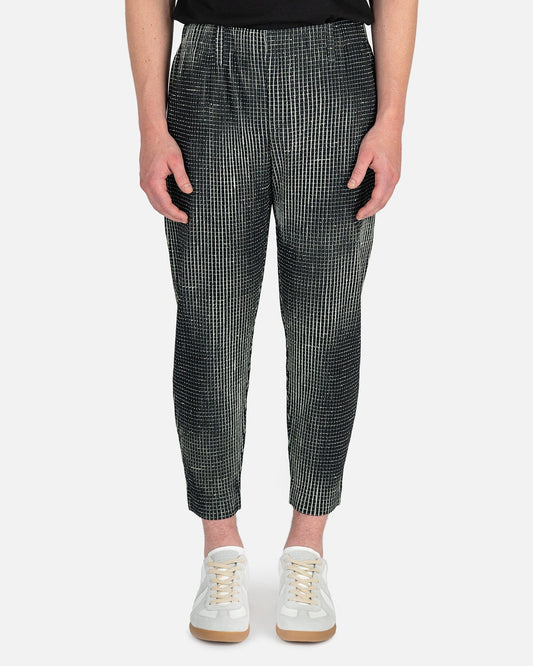 Homme Plissé Issey Miyake Men's Pants Network Check Pants in Black