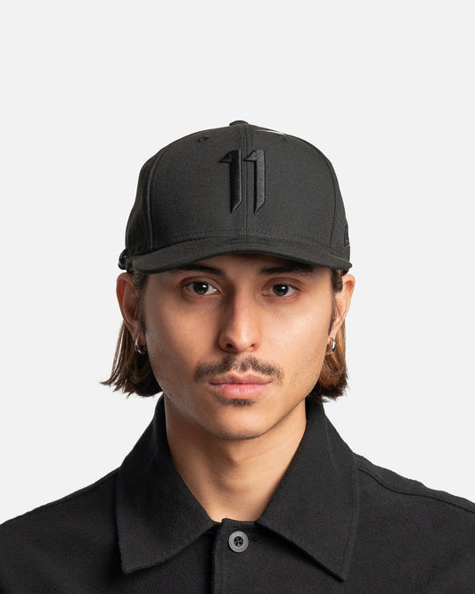 11 by Boris Bidjan Saberi Men's Hats New Era 9Fifty Hat in Black/Black