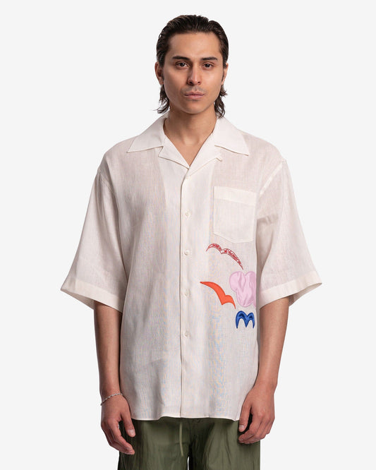 Marni Men's Shirts No Vacancy Inn Cheesecloth Shirt in Limestone