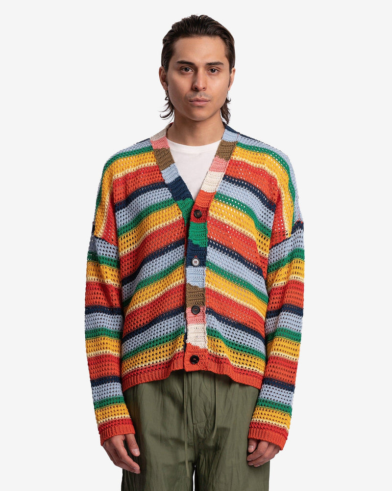 Marni Men Sweaters No Vacancy Inn Cotton Cable Knit Cardigan in Multi