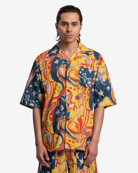 Marni Men's Shirts No Vacancy Inn Galactic Paradise Poplin in Royal