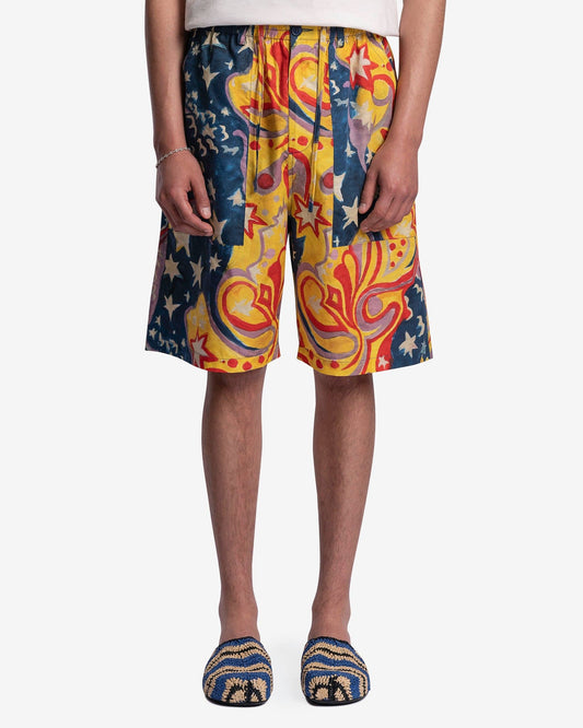 Marni Men's Shorts No Vacancy Inn Galactic Paradise Poplin Shorts in Royal