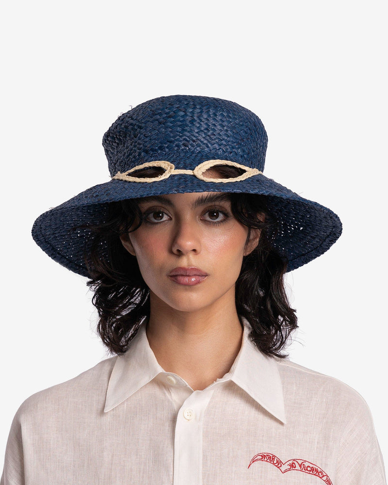 Marni Women's Hats No Vacancy Inn Raffia Hat in Night Blue