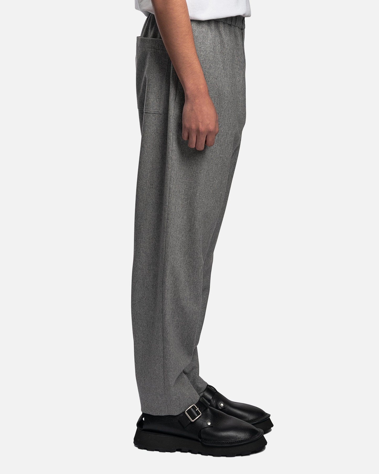 Jil Sander Men's Pants Non-Muesling Wool Flannel Trousers in Medium Grey