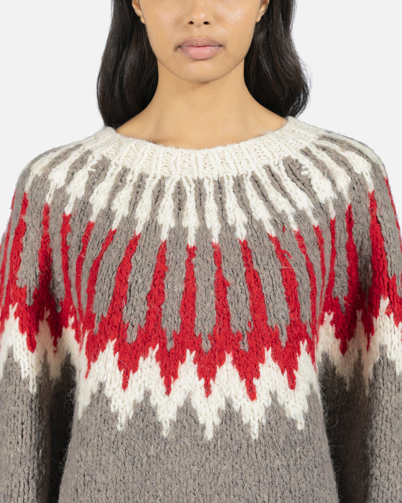 Andersson Bell mens sweater Nordic Crewneck Sweater in Grey/Red