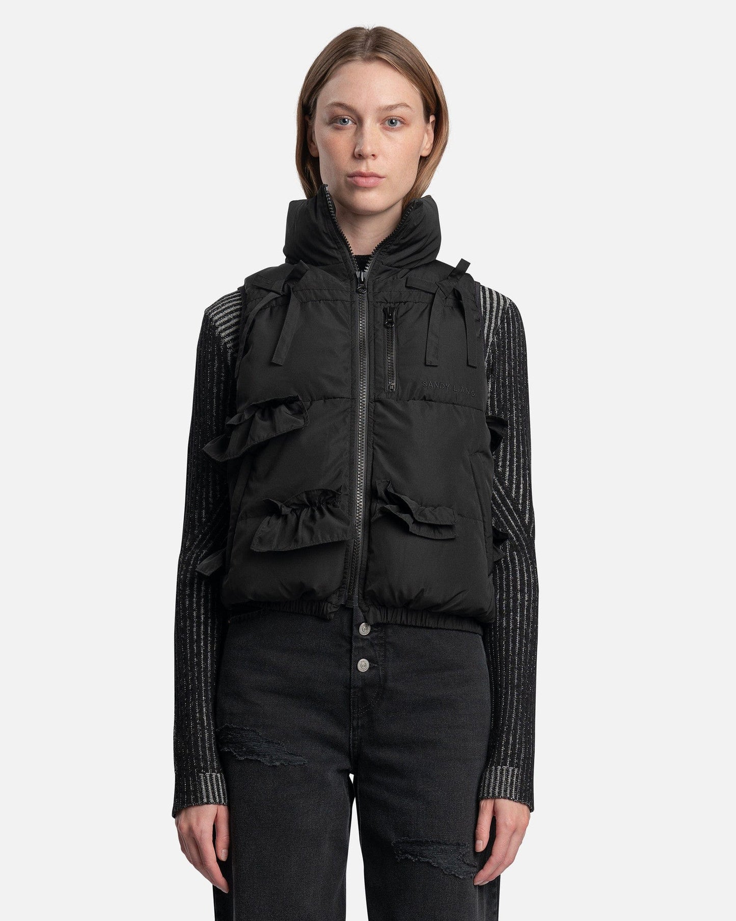 Sandy Liang Women Jackets Norfolk Vest in Black