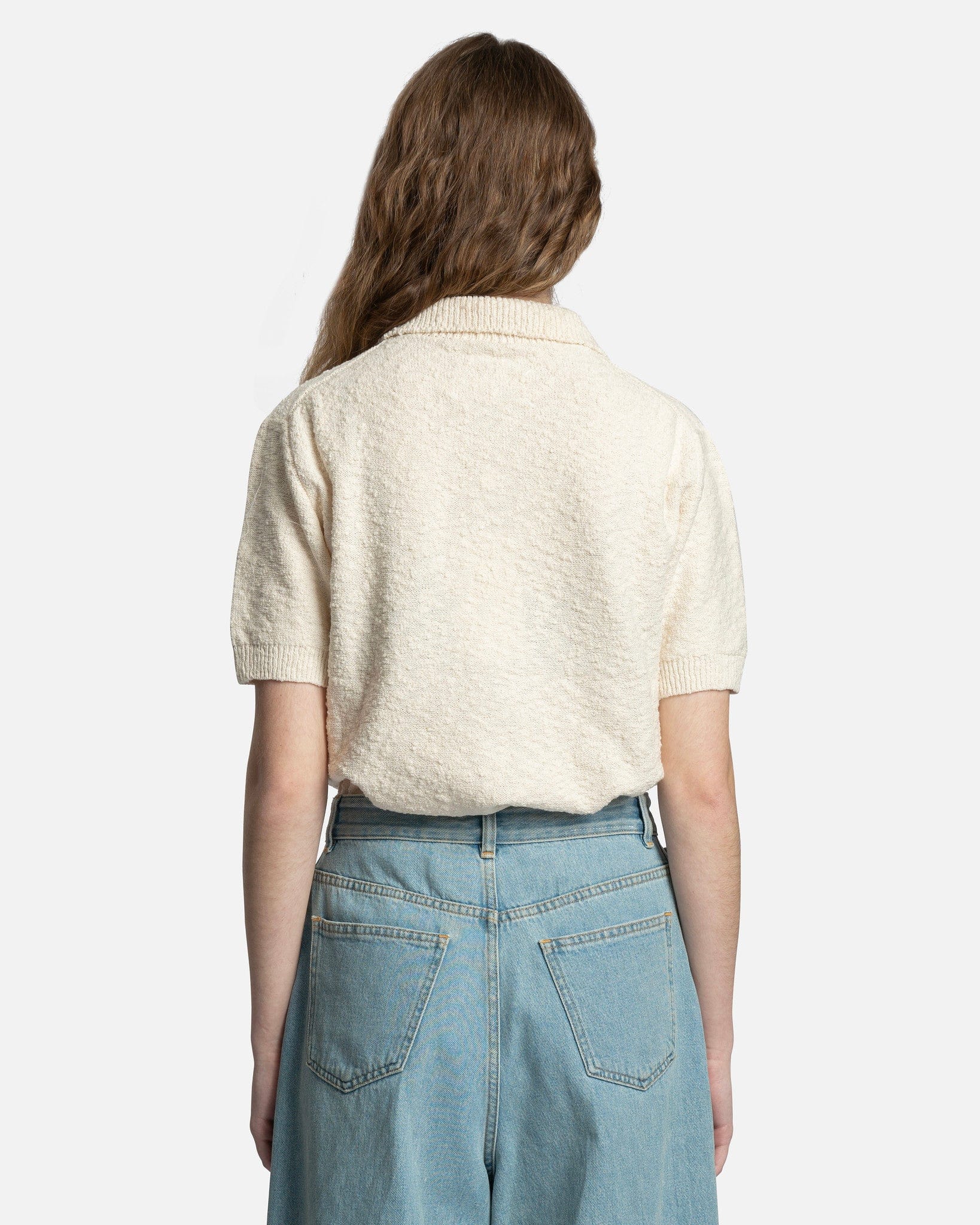 Maison Margiela Women Tops Nostalgic Boucle Polo in Cream