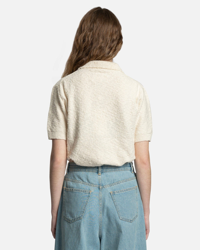 Maison Margiela Women Tops Nostalgic Boucle Polo in Cream