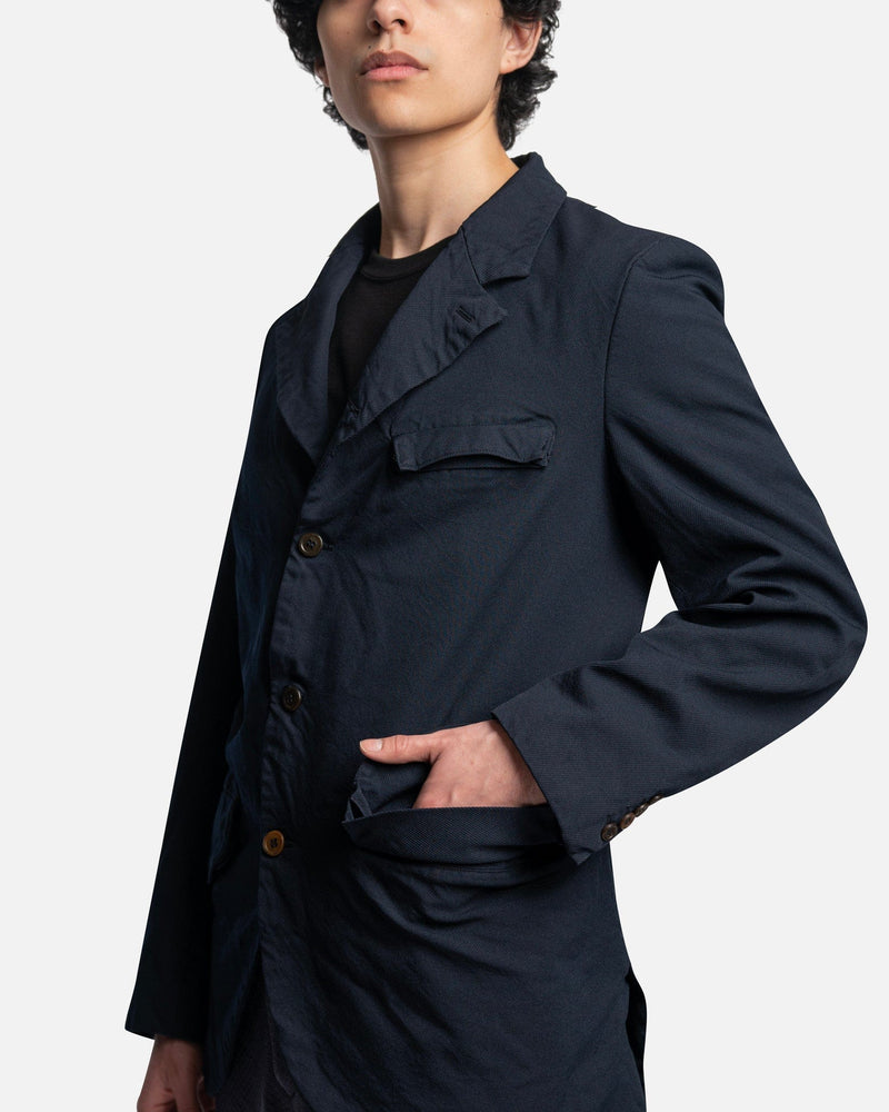 Comme des Garcons Homme Deux Men's Jackets Notched-Collar Single Breasted Blazer in Navy