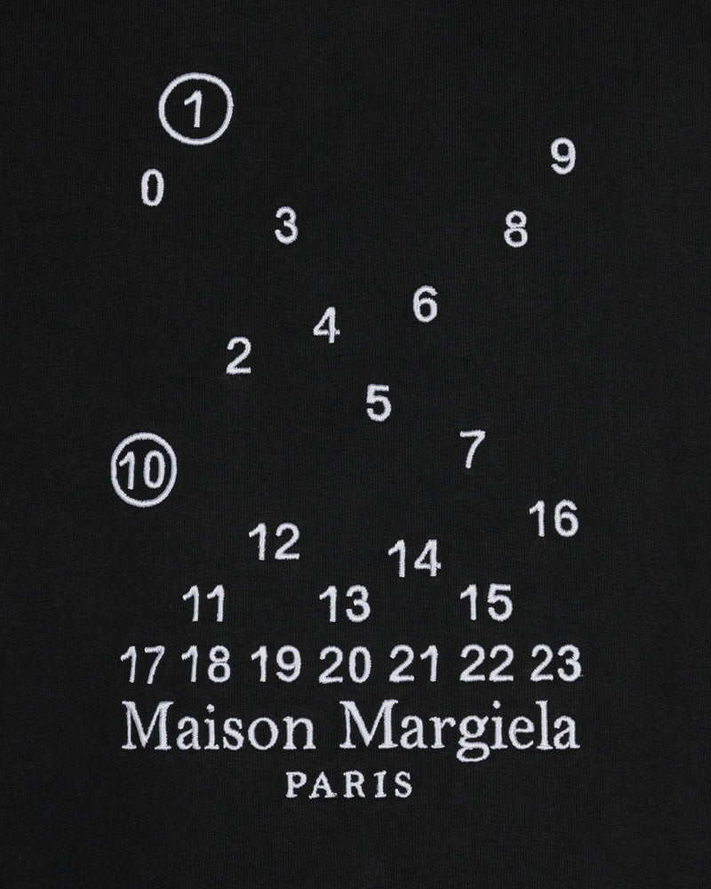 Maison Margiela Men's Sweatshirts Numbers Logo Hooded Sweatshirt in Black