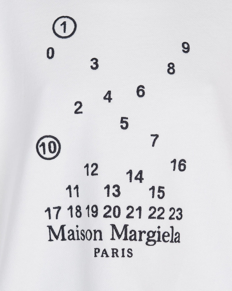 Maison Margiela Women Sweaters Numbers Logo Sweatshirt in White