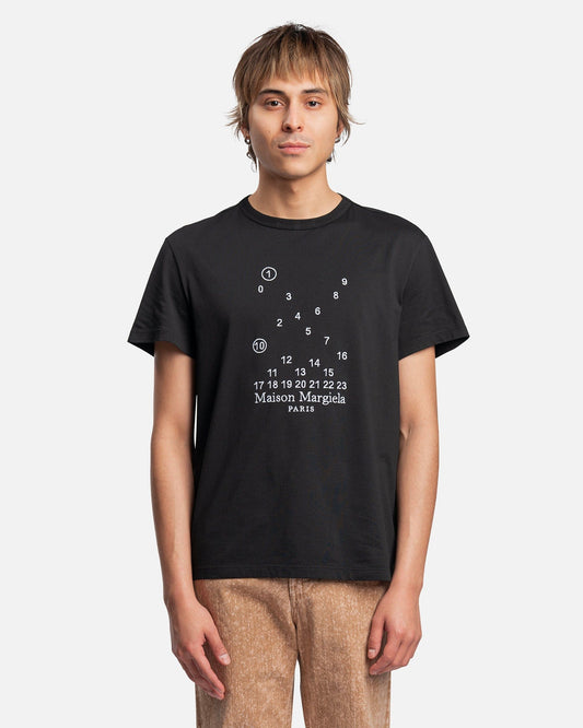 Maison Margiela Men's T-Shirts Numbers Logo T-Shirt in Black