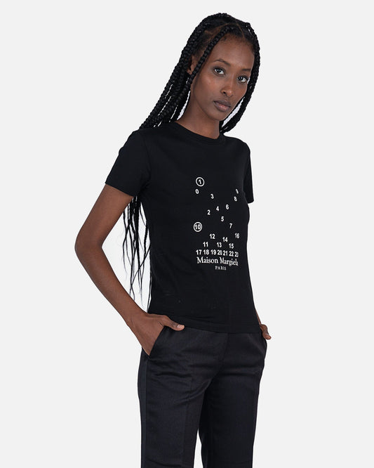 Maison Margiela Women T-Shirts Numbers Logo T-Shirt in Black