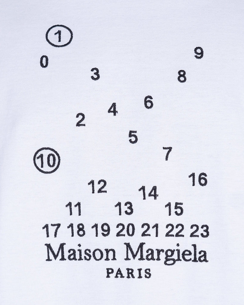 Maison Margiela Men's T-Shirts Numbers Logo T-Shirt in White