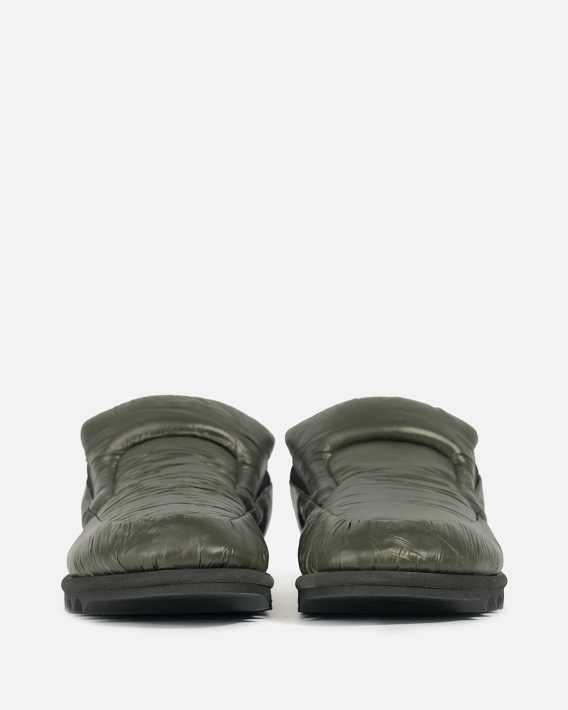 Dries Van Noten Men's Shoes Nylon Padded Open Back Loafers in Green