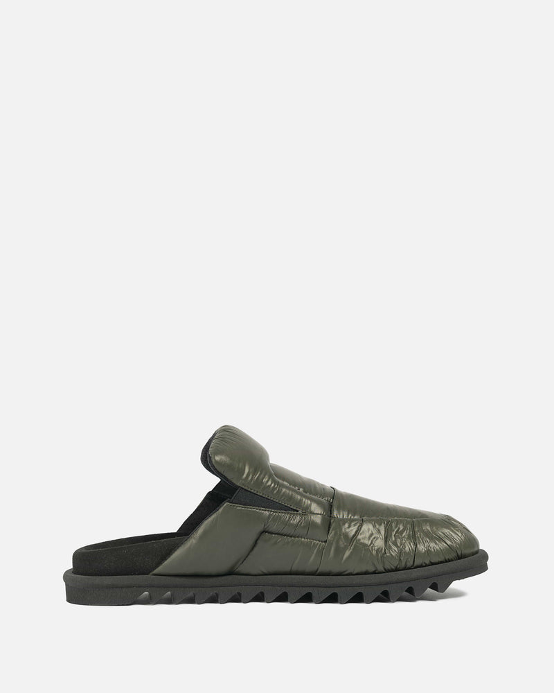 Dries Van Noten Men's Shoes Nylon Padded Open Back Loafers in Green