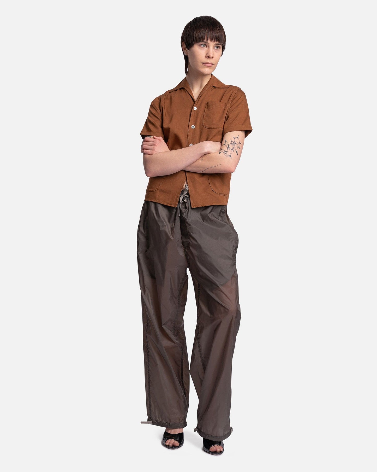 Maison Margiela Women Pants Nylon Pants in Asphalt