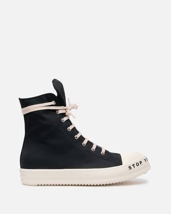 Rick Owens DRKSHDW Men's Sneakers Nylon Ramones in Black/Milk