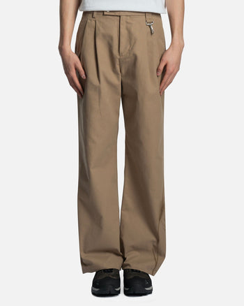 Reese Cooper Men's Pants Oat Grass Embroidered Pleated Pant in Khaki