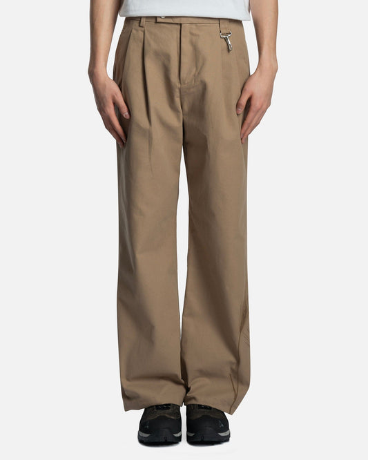 Reese Cooper Men's Pants Oat Grass Embroidered Pleated Pant in Khaki