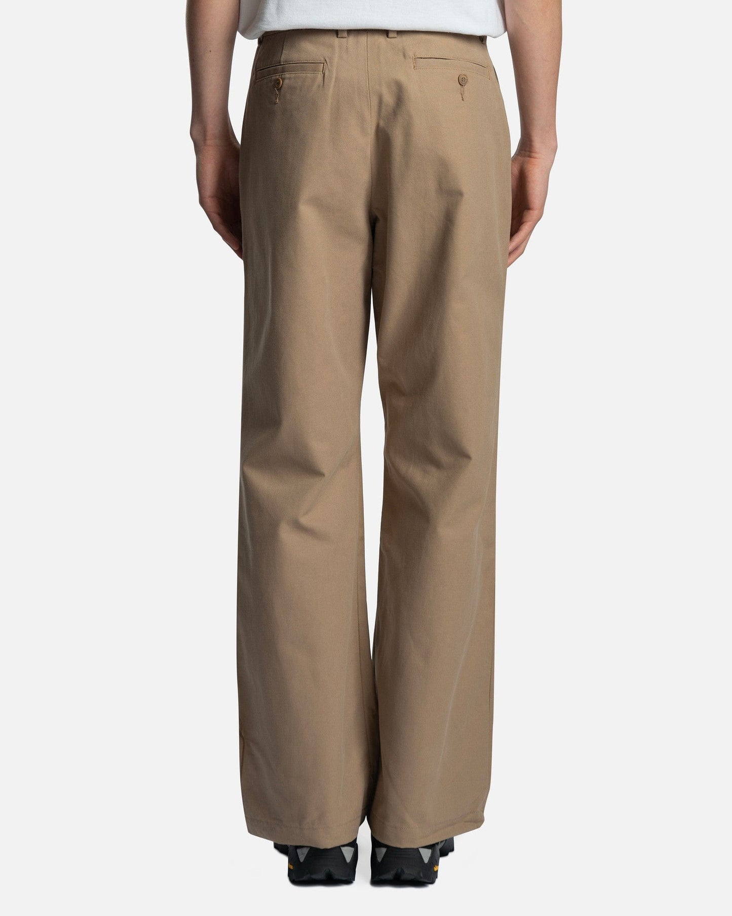 Reese Cooper Men's Pants Oat Grass Embroidered Pleated Pant in Khaki