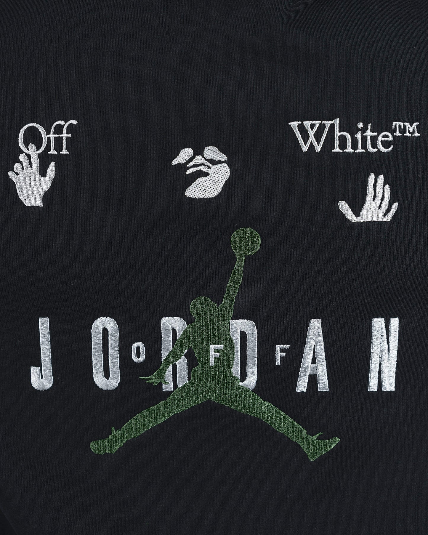 JORDAN Men's Sweatshirts Off-White Hoodie in Black