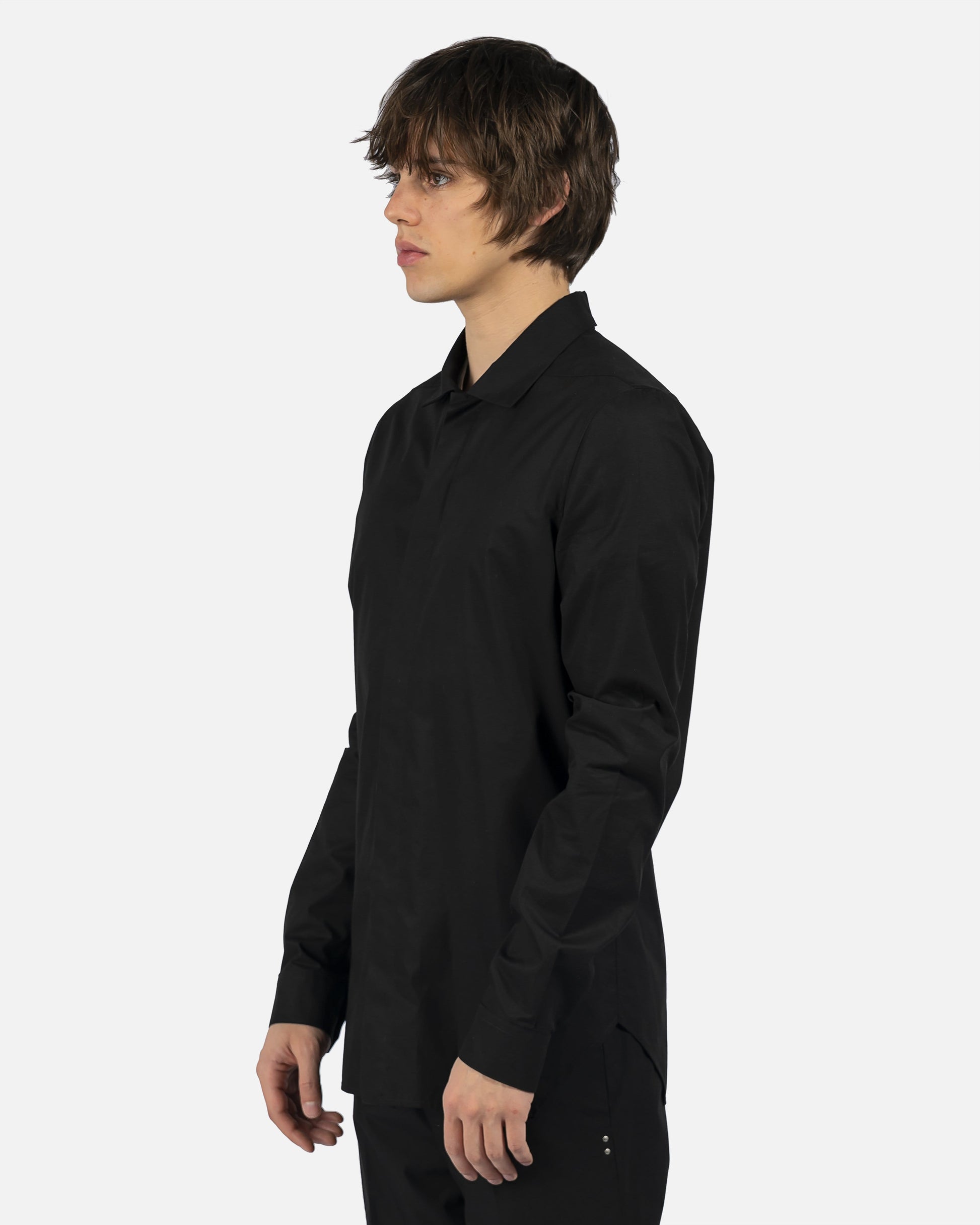 Rick Owens Men's Shirts Office Shirt in Black