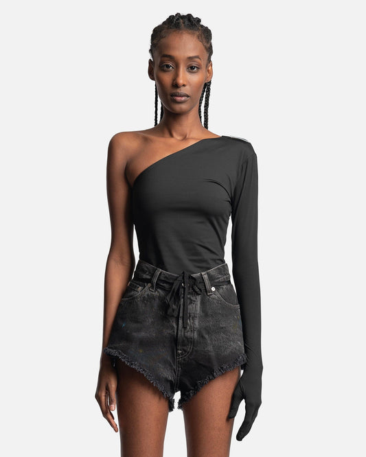 VETEMENTS Women Tops One Shoulder Styling Top with Gloves in Black