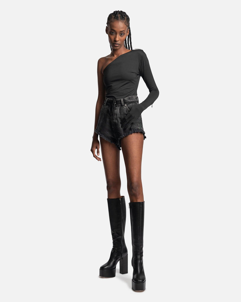 VETEMENTS Women Tops One Shoulder Styling Top with Gloves in Black
