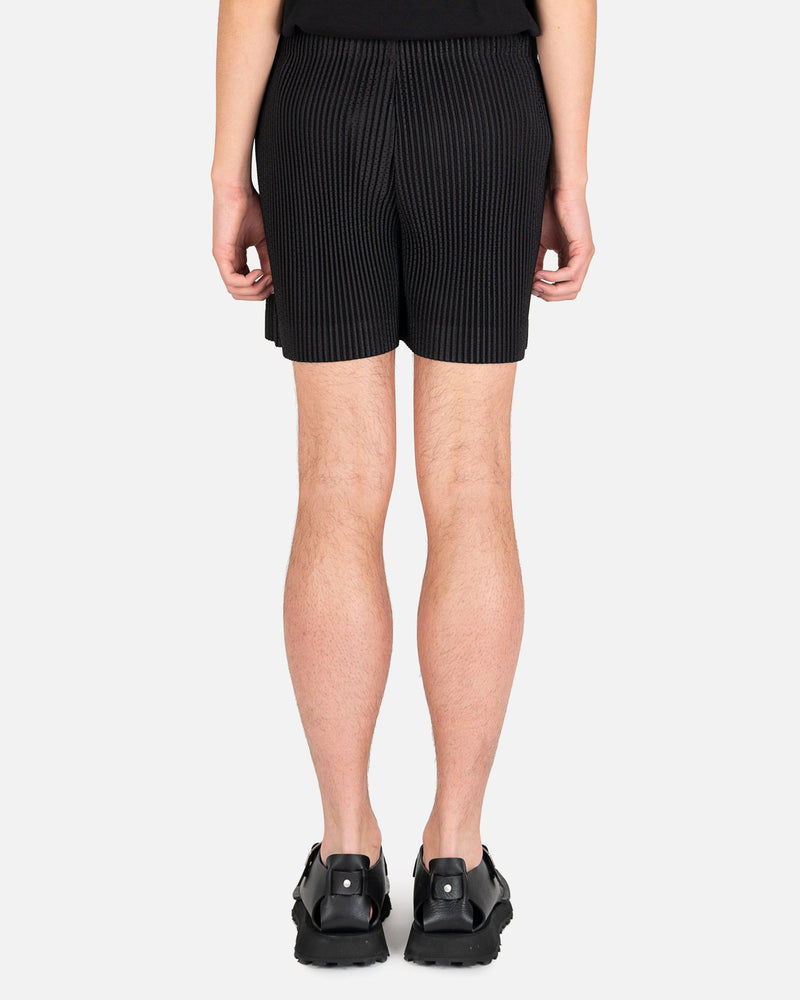 Homme Plissé Issey Miyake Men's Pants O/S Outer Mesh Shorts in Black