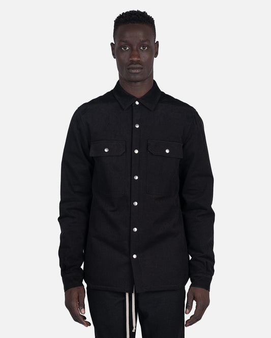 Rick Owens Men's Shirts Outershirt in Black