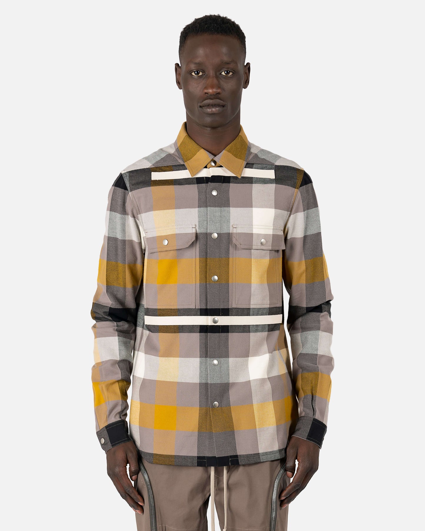 Rick Owens Men's Jackets Outershirt in Dust Plaid