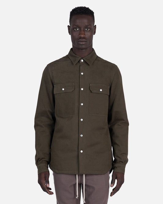 Rick Owens Men's Shirts Outershirt in Green