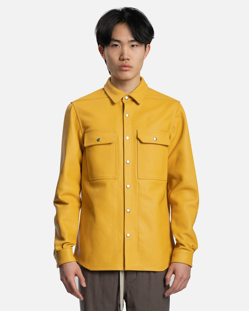 Rick Owens Men's Shirts Outershirt in Lemon
