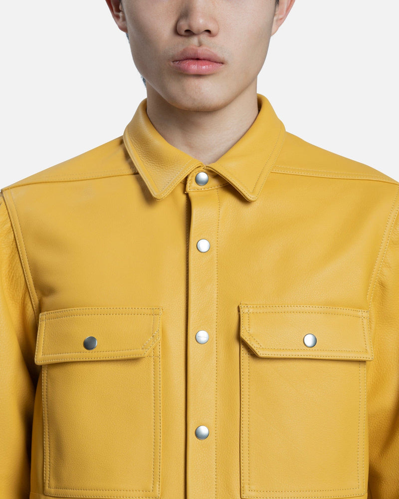 Rick Owens Men's Shirts Outershirt in Lemon
