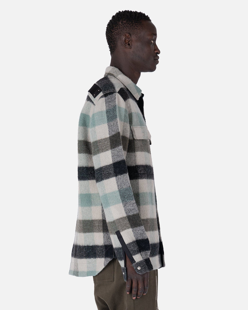 Rick Owens Men's Shirts Outershirt in Pearl Plaid