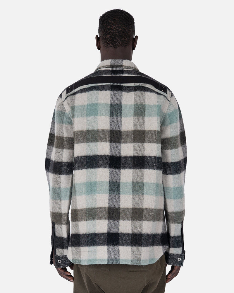 Rick Owens Men's Shirts Outershirt in Pearl Plaid