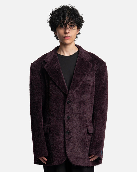 Raf Simons Men's Jackets Oversized Blazer in Dark Aubergine