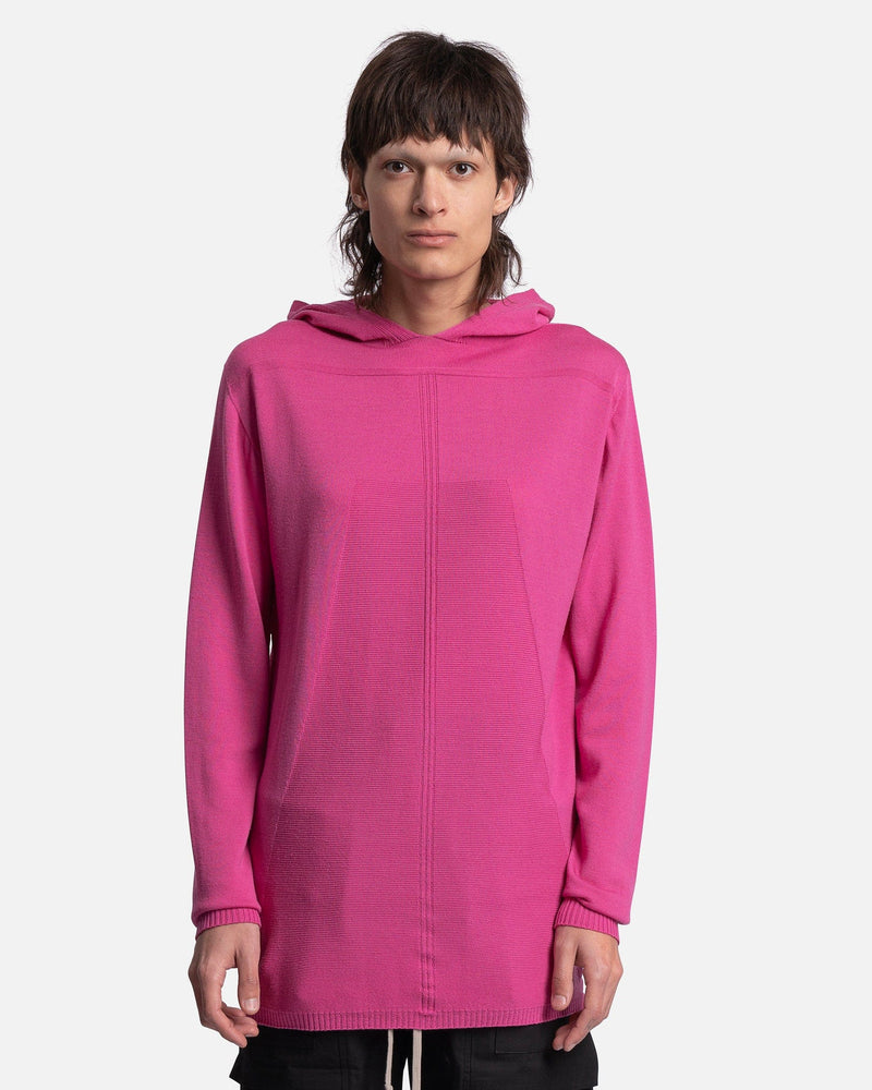Rick Owens Men's Sweatshirts O/S Oversized Geo Hoodie in Hot Pink