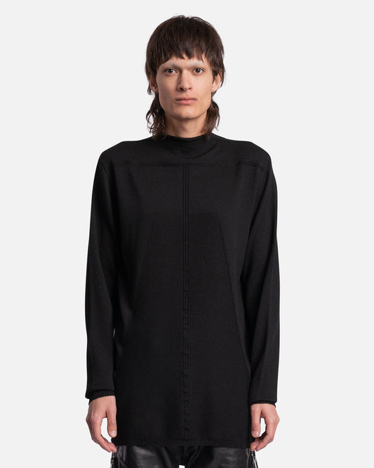 Rick Owens Men's Sweater O/S Oversized Geo Round Neck Sweater in Black