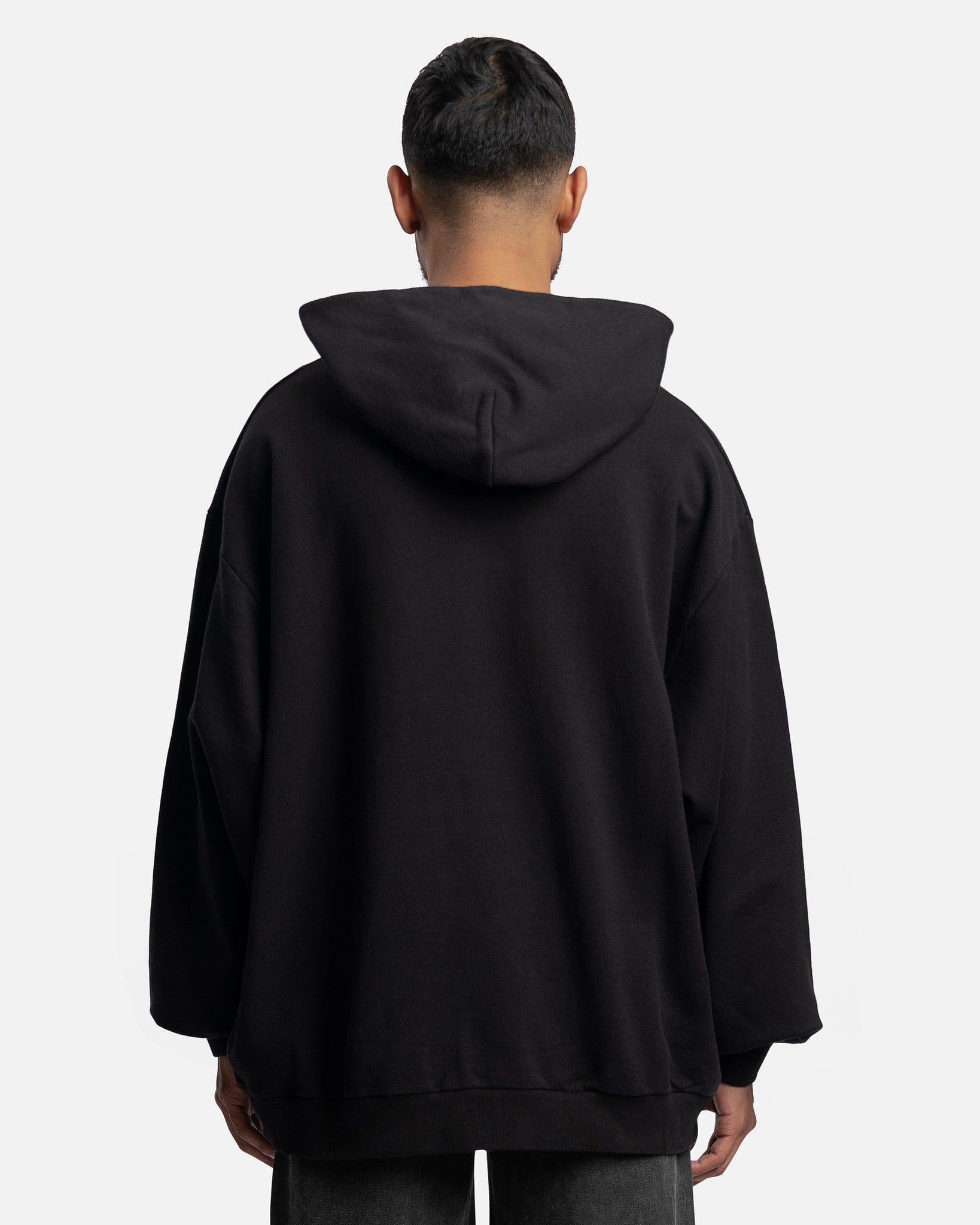 Marni Men's Sweatshirts Oversized Logo Loopback Hoodie in Black